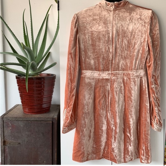 A.L.C Peach Velvet Mini Dress - Picture 2 of 3